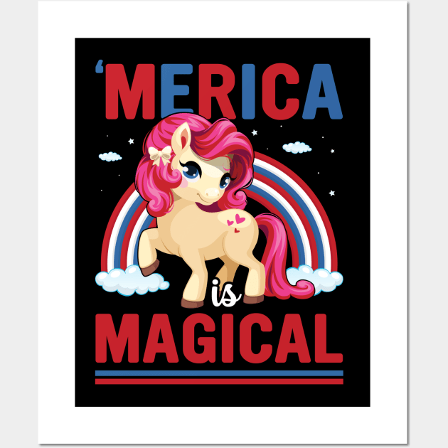 4th of July Unicorn Lovers Wall Art by unicorn shirt